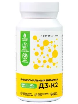 Купить Nooteria Labs Липосомальный витамин D3+K2 капсулы 60 шт.