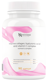 Купить NOVOAGE nutrition Морской коллаген с гиалуроновой кислотой и витамином С капсулы 90 шт.