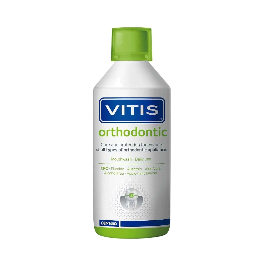 Ополаскиватель Vitis Ополаскиватель VITIS Orthodontic (500 мл) Аптека 7 Купить Ополаскиватель Vitis Ополаскиватель VITIS Orthodontic (500 мл) 7