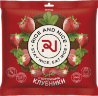 Купить RICE AND NICE Печенье сдобное с кусочками клубники 115 г