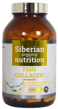 Купить Siberian organic nutrition Рыбный коллаген + витамин C капсулы 250 шт.