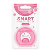 Купить Зубная нить Revyline нейлон, вощеная, Bubble Gum, розовая, 50 м
