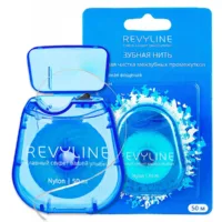 Купить Зубная нить Revyline нейлон, вощеная, мята, синяя 50 м