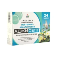 Купить Аджисепт Пастилки для рассасывания с ментол-эвкалипт 24 шт 10