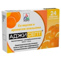Купить Аджисепт Таблетки для рассасывания со вкусом апельсина 24 шт 10