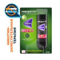 Купить Никоретте® Cпрей никотиновый от курения 150 доз фруктово-мятный 1 мг/доза 13,2 мл 1 шт