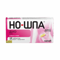 Купить Но-шпа Дуо Таблетки 40 мг+ 500 мг 12 шт