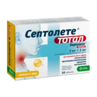 Купить Септолете тотал Таблетки для рассасывания мед лимон 3 мг + 1 мг 16 шт 10