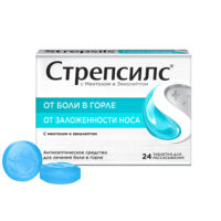 Купить Стрепсилс Таблетки для рассасывания ментол и эвкалипт 24 шт